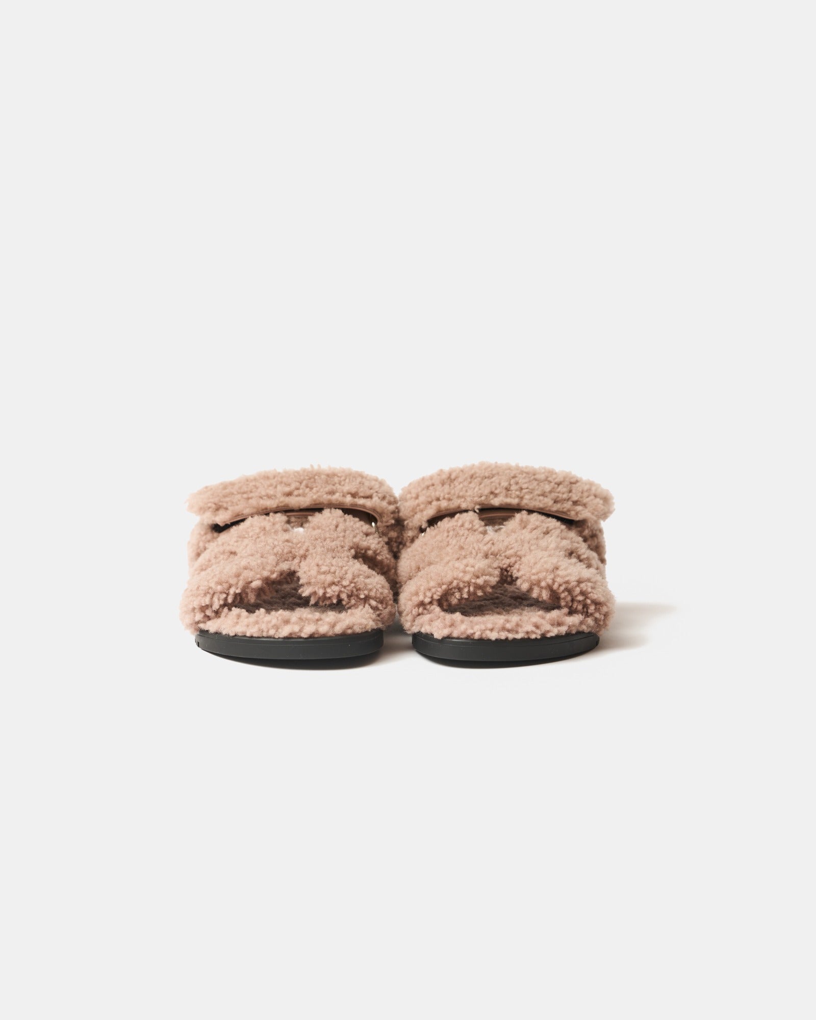 Hermès Chypre Bois De Santal Peau Lainee Sandals