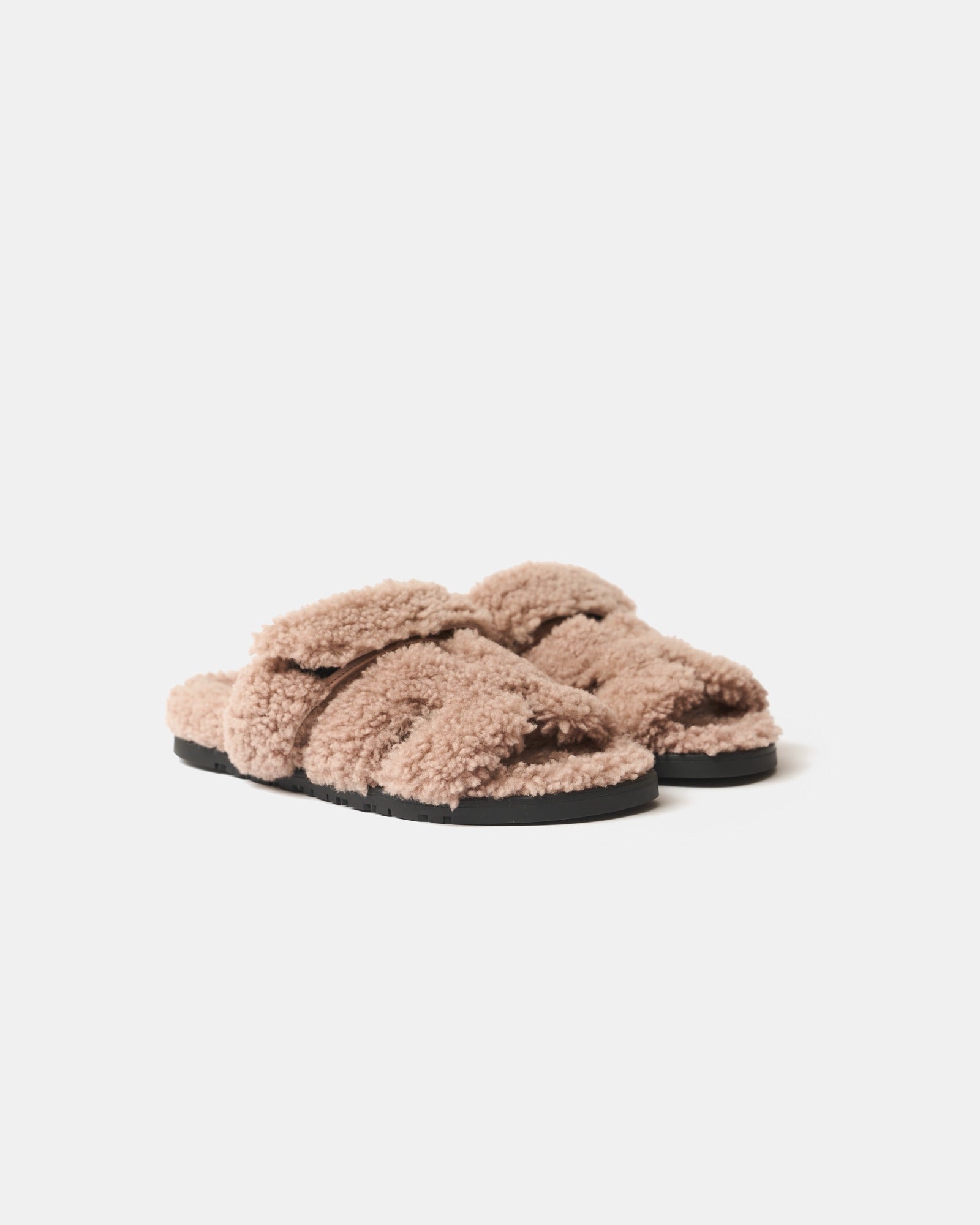 Hermès Chypre Bois De Santal Peau Lainee Sandals