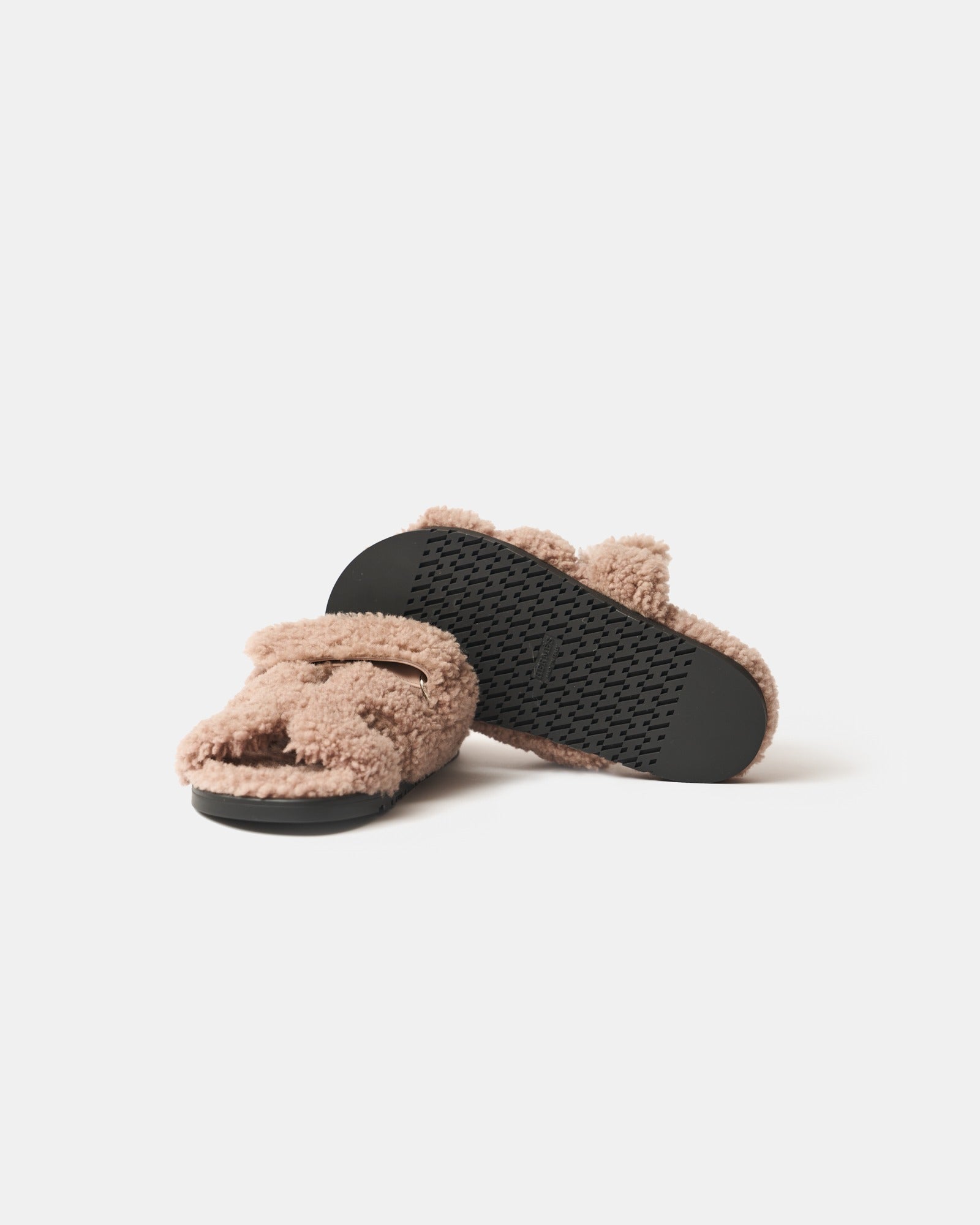 Hermès Chypre Bois De Santal Peau Lainee Sandals