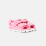 Prada Terry-Cloth Chunky Slingback Pink Sandals