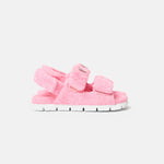 Prada Terry-Cloth Chunky Slingback Pink Sandals