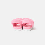 Prada Terry-Cloth Chunky Slingback Pink Sandals