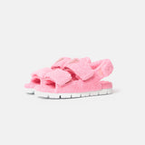Prada Terry-Cloth Chunky Slingback Pink Sandals