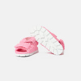 Prada Terry-Cloth Chunky Slingback Pink Sandals