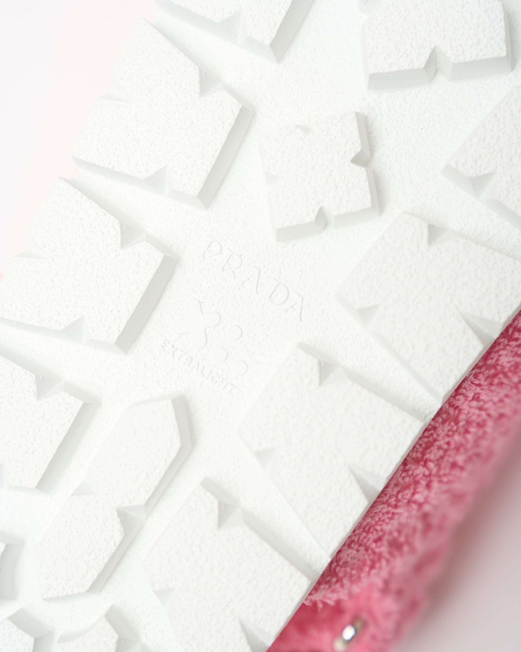 Prada Terry-Cloth Chunky Slingback Pink Sandals