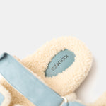 Hermès Chypre Peau Lainee Bleu Pinède / Écru Sandals
