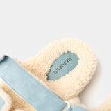 Hermès Chypre Peau Lainee Bleu Pinède / Écru Sandals