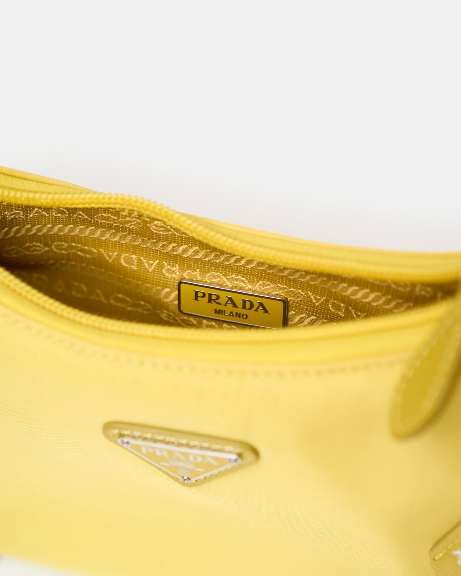Prada Re-Edition 2000 Yellow Hobo Bag