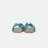 Hermès Oran Bleu Ostrich Sandals