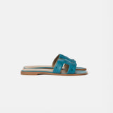 Hermès Oran Bleu Ostrich Sandals