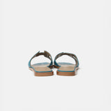 Hermès Oran Bleu Ostrich Sandals