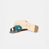 Hermès Oran Bleu Ostrich Sandals