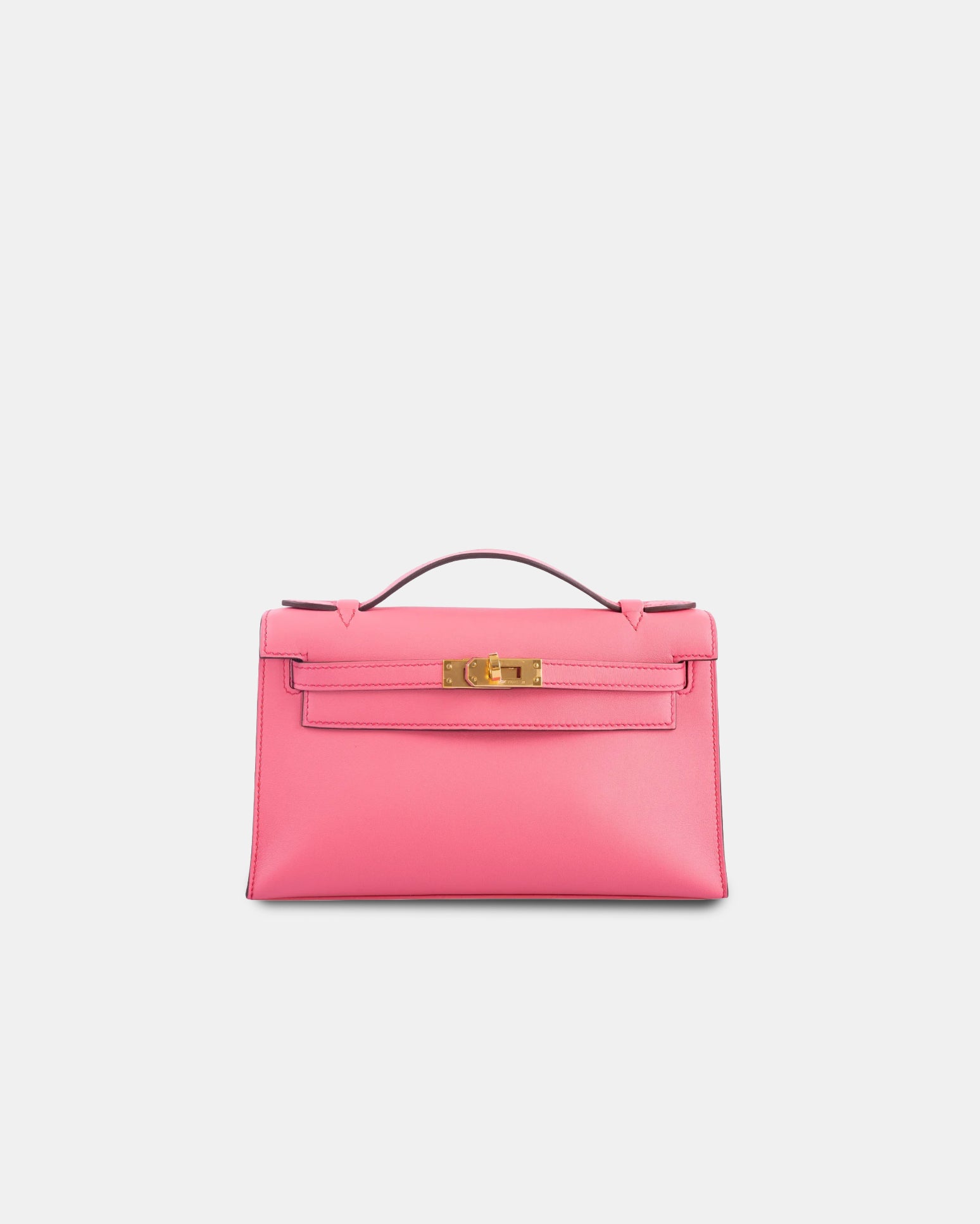 Hermès Kelly Pochette Rose Azalee Swift GHW