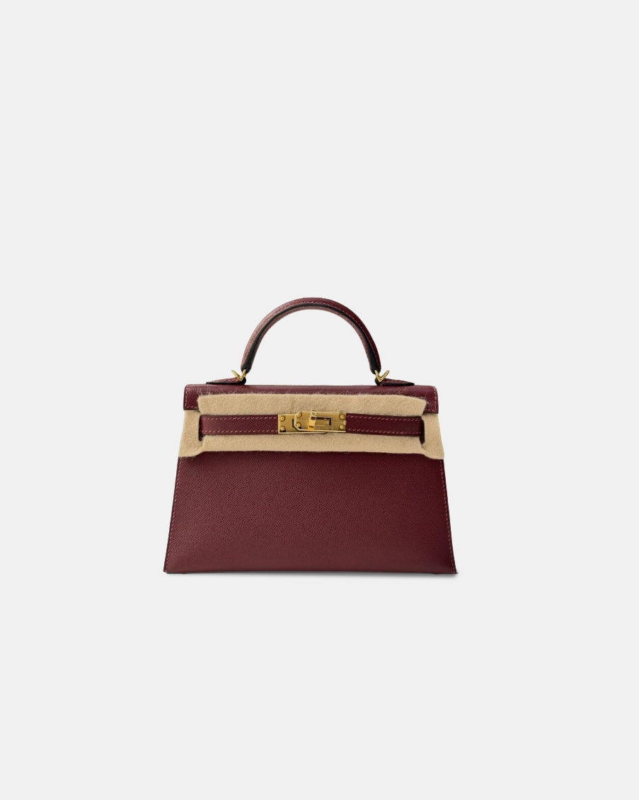 Hermès Mini Kelly 20 Rouge H Madame Leather GHW