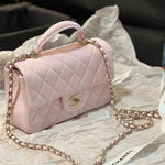 Chanel Classic Mini Flap Top Handle Light Pink GHW