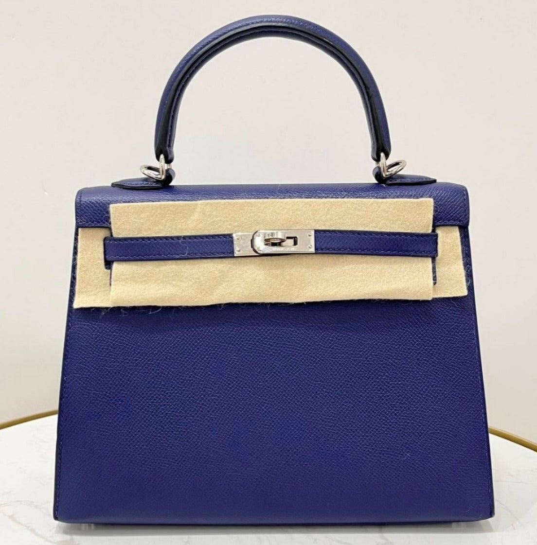 Hermès Kelly Sellier 25 Bleu Encre Epsom PHW