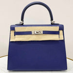Hermès Kelly Sellier 25 Bleu Encre Epsom PHW