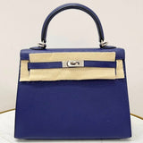 Hermès Kelly Sellier 25 Bleu Encre Epsom PHW