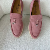 Loro Piana Summer Charms Walk Pink Loafers