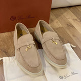 Loro Piana Summer Charms Walk Beige Loafers