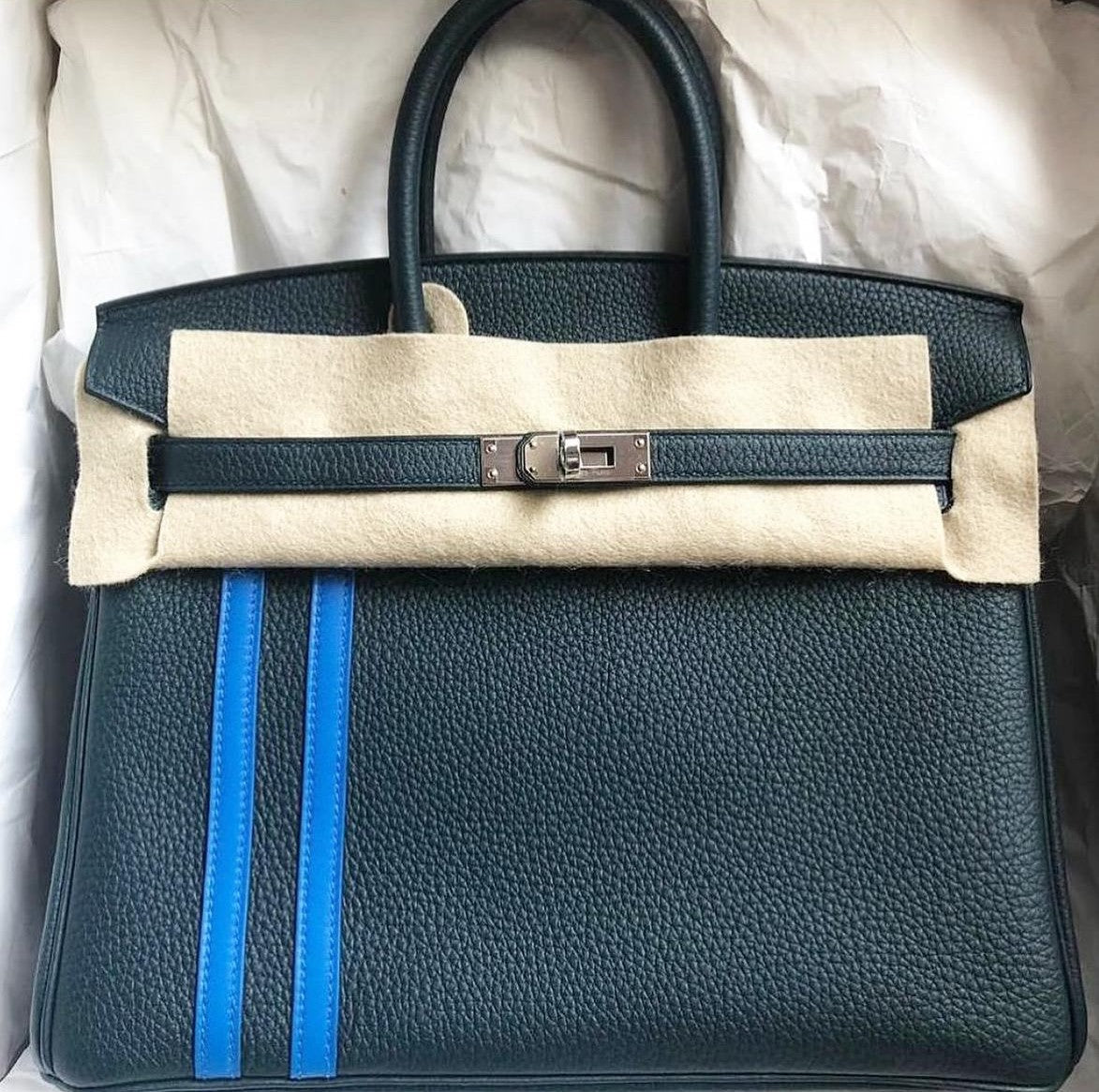 Hermès Birkin 25 Officier Vert Cypress Togo PHW