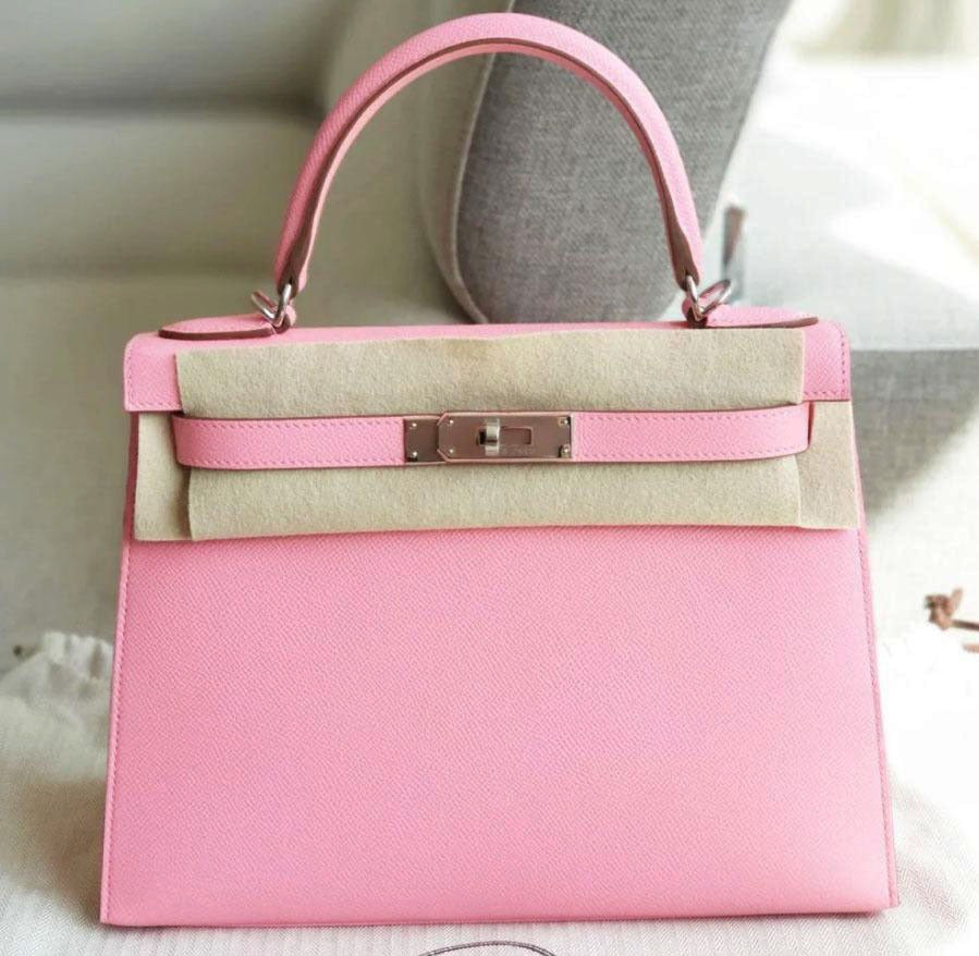 Hermès Kelly 28 Sellier Rose Confetti Epsom PHW