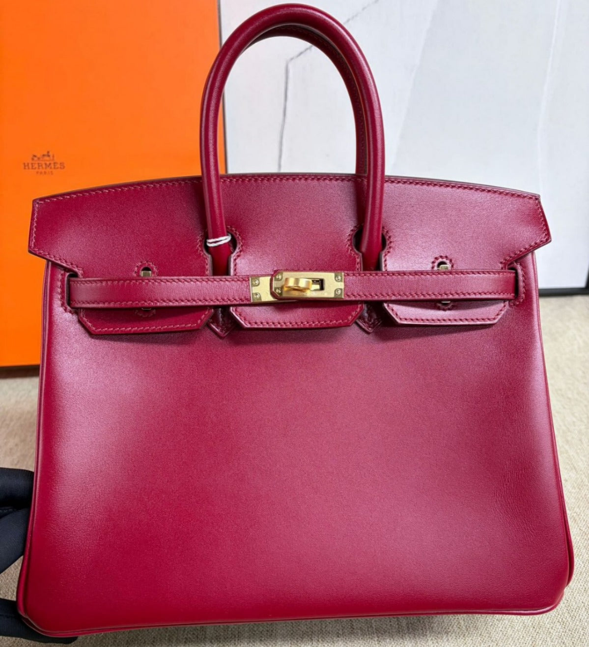 Hermès Birkin 25 Rouge Piment Tadelakt GHW
