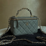 Chanel 24S Vanity Case Top Handle Grey GHW