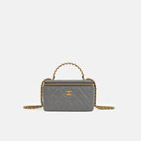 Chanel 24S Vanity Case Top Handle Grey GHW