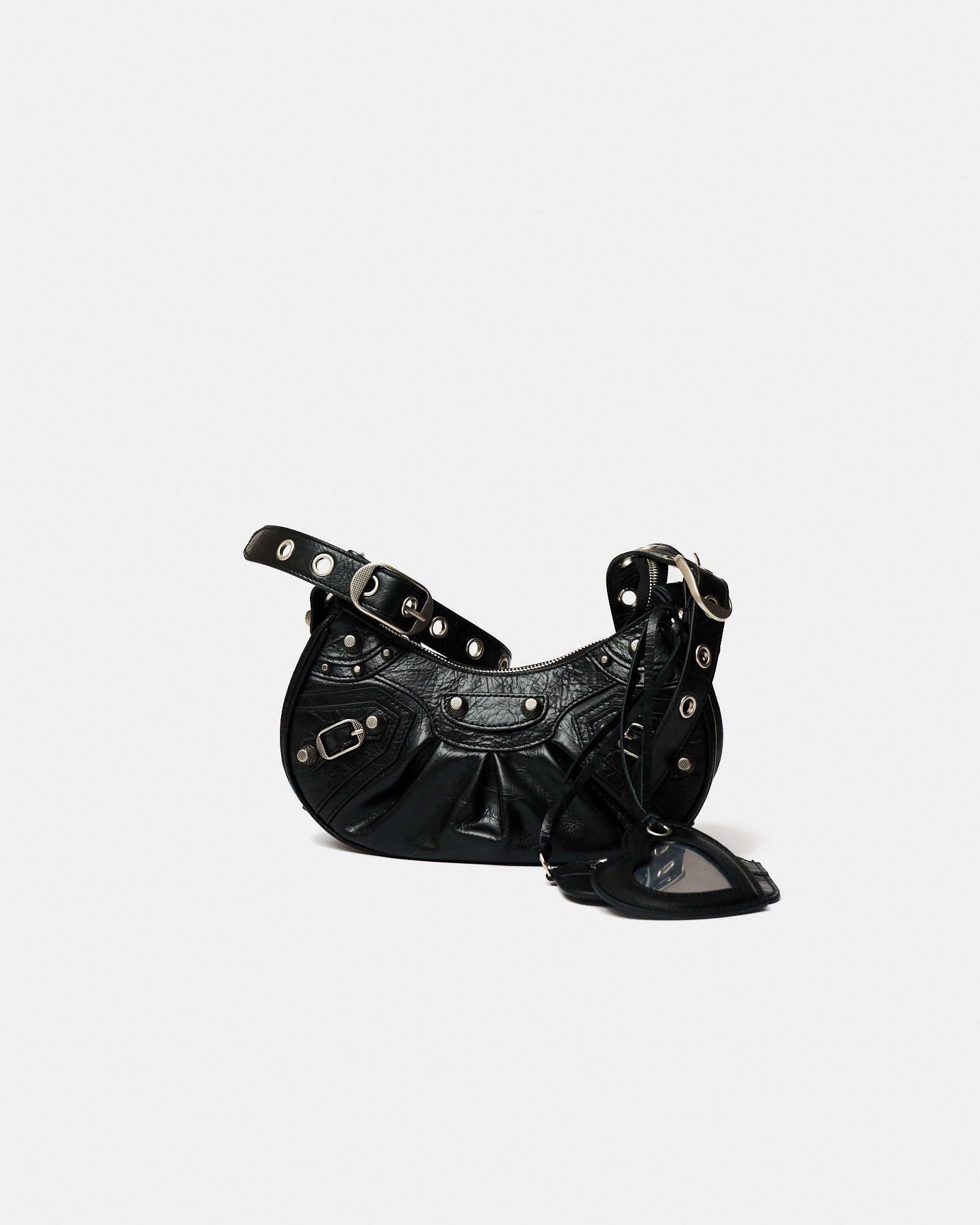 Balenciaga Le Cagole XS Shoulder bag in Black color and Lambskin Leather in PHW 