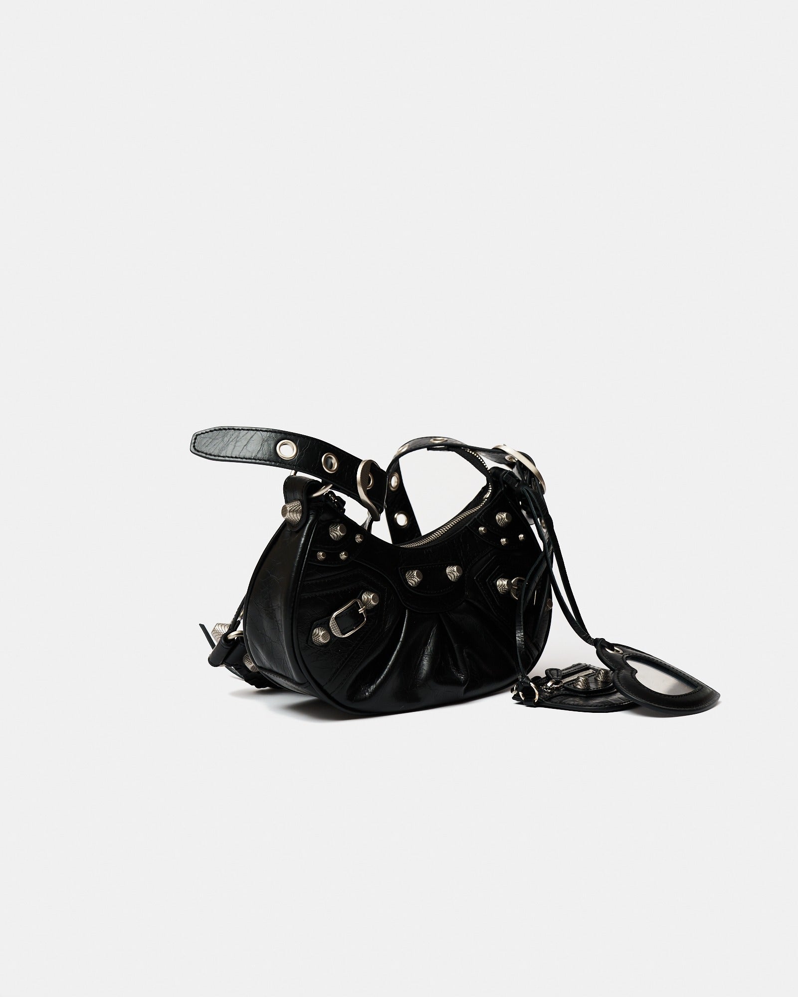 Balenciaga Le Cagole XS Shoulder bag in Black color and Lambskin Leather in PHW 