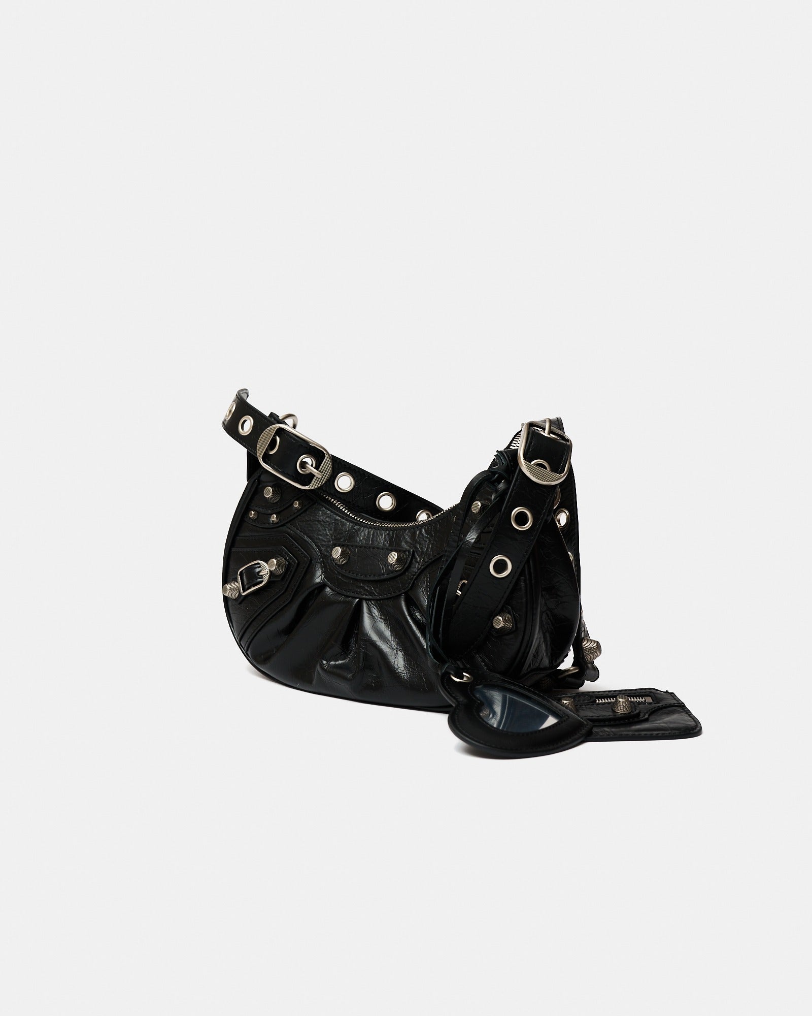 Balenciaga Le Cagole XS Shoulder bag in Black color and Lambskin Leather in PHW 