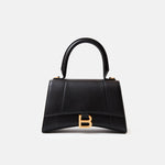 Balenciaga Small Hourglass Handbag in Black color and Box leather in GHW 