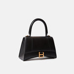 Balenciaga Small Hourglass Handbag in Black color and Box leather in GHW 
