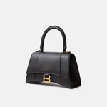 Balenciaga Small Hourglass Handbag in Black color and Box leather in GHW 