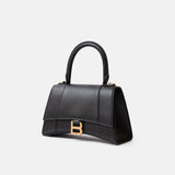 Balenciaga Small Hourglass Handbag in Black color and Box leather in GHW 