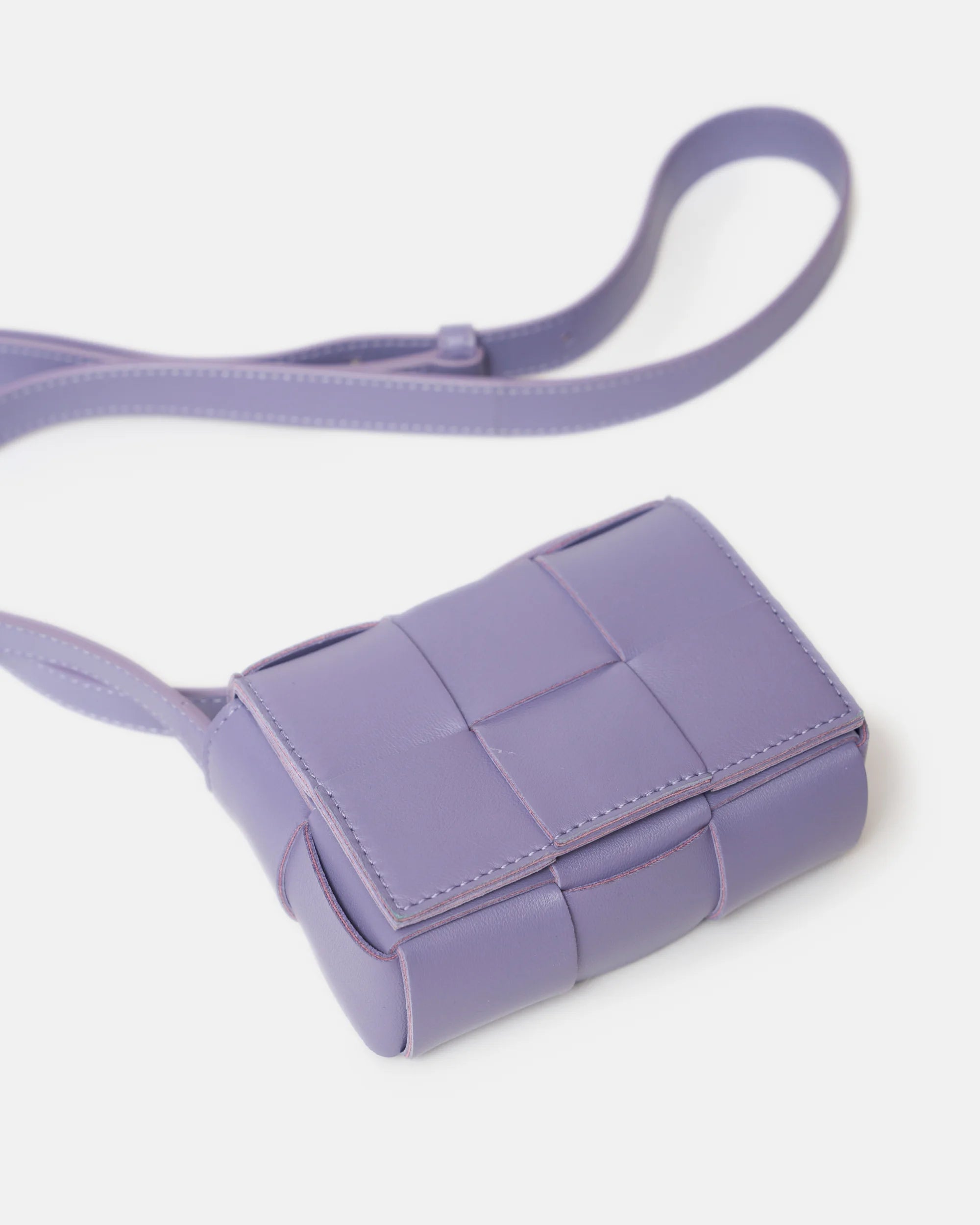 Bottega Veneta Candy Cassette Crossbody in Wisteria color and Lambskin Leather