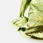 Bottega Veneta Jodie Mini Clutch bag in Chlorophyll color and Mettalic Leather