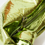 Bottega Veneta Jodie Mini Clutch bag in Chlorophyll color and Mettalic Leather