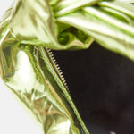 Bottega Veneta Jodie Mini Clutch bag in Chlorophyll color and Mettalic Leather