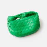 Bottega Veneta Jodie Mini Clutch bag in green Intrecciato woven leather with a knotted handle