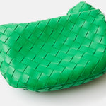 Bottega Veneta Jodie Mini Clutch bag in green Intrecciato woven leather with a knotted handle