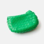 Bottega Veneta Jodie Mini Clutch bag in green Intrecciato woven leather with a knotted handle