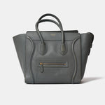 Celine Luggage Handbag in Grey color and Drummed (Grained) Calfskin Leather