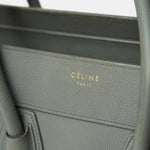 Celine Luggage Handbag in Grey color and Drummed (Grained) Calfskin Leather