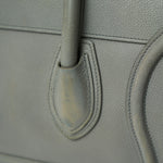 Celine Luggage Handbag in Grey color and Drummed (Grained) Calfskin Leather