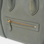 Celine Luggage Handbag in Grey color and Drummed (Grained) Calfskin Leather