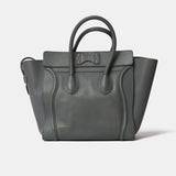 Celine Luggage Handbag in Grey color and Drummed (Grained) Calfskin Leather