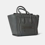 Celine Luggage Handbag in Grey color and Drummed (Grained) Calfskin Leather