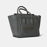 Celine Luggage Handbag in Grey color and Drummed (Grained) Calfskin Leather